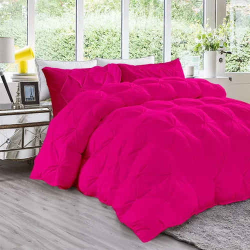 Vista 4 de Juego de edredón plisado de 3 piezas de 21.16 oz/m² para todas las estaciones (edredón + 2 fundas de almohada), relleno de edredón de algodón