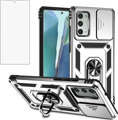 Vista 9 de Asuwish Funda de teléfono para Samsung Galaxy Note 20 5G con cubierta deslizante para cámara de vidrio templado, protector de pantalla de vidrio
