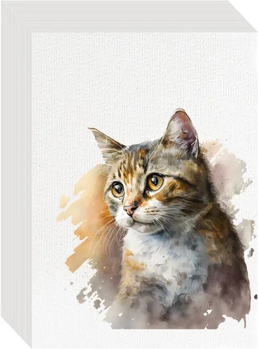 Vista 20 de 100PCS 2.5x3.5 Watercolor Paper Bulk, 140lb/300g Cold Press Thick Water Color Paper Pad for Child Adult, White Art Paper for Drawing Painting