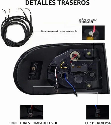 Vista 3 de TT-ABC Ultimate Mods - Luces traseras para Toyota FJ cruiser 2006-2020, luces traseras LED, lámpara modificada (transparente)