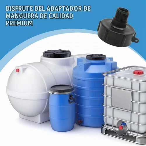 Vista 6 de Adaptador de drenaje de tanque de asas IBC 2" NPS hembra x 3/4" BSP