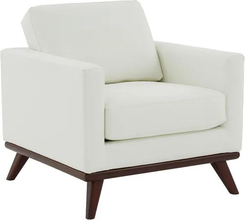 Vista 14 de LeisureMod Silla con brazo decorativo de cuero y malla, moderna con patas de madera de abedul para sala de estar, dormitorio u oficina, colección