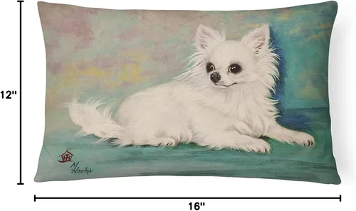 Vista 4 de Caroline's Treasures MH1057PW1216 Chihuahua Queen Mother - Almohada decorativa de tela de lona, lavable a máquina, almohada decorativa