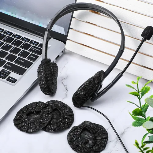 Vista 6 de Cubiertas desechables para auriculares, color negro, S-2.6 in, 300 piezas