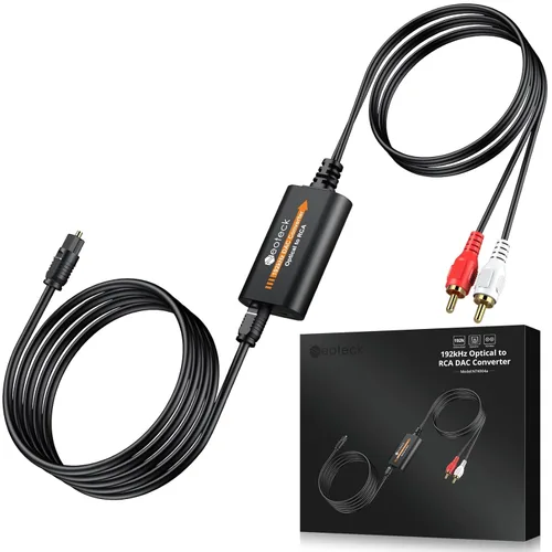 Vista 10 de Neoteck Convertidor de Cable Óptico a RCA DAC con Circuito Integrado de Amplificador de Audio Integrado 192kHz SPDIF a RCA Convertidor Digital a
