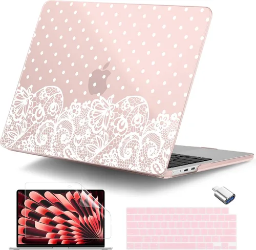 Vista 9 de Funda para MacBook Air de 15 pulgadas M5 M4 M3 M2 Chip 2026 2025 2024 2023 (modelo A3448 A3241 A3114 A2941), carcasa rígida con cubierta de teclado