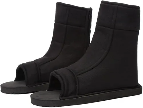 Vista 4 de ZNZXYCOS Accesorios de cosplay de anime para adultos y niños, zapatos negros para fiesta de Halloween, Negro