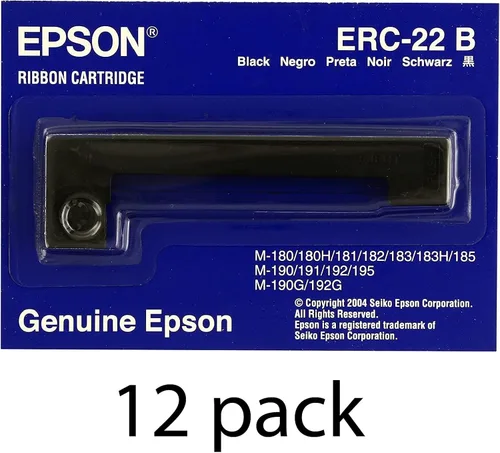 Vista 2 de Epson (ERC-22B) - Paquete de 12 cartuchos de cinta negra para M-180, M-181, M-183, M-185 (E65103)