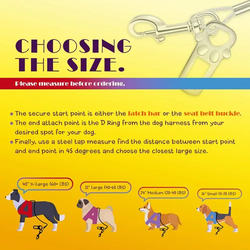 Vista 6 de Cinturón de seguridad para automóvil para perro sin masticar ni masticar, cinturón de seguridad para cachorros, con doble clip y cierre de fijación