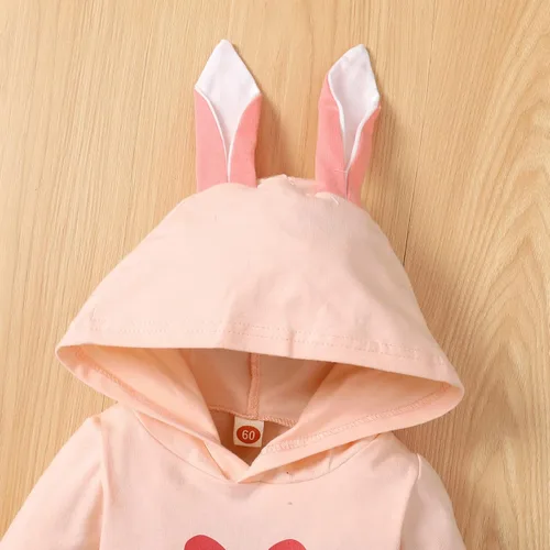 Vista 5 de Singcoco Disfraz de Pascua para bebé, ropa de Pascua para 1 Pascua, mameluco de conejo (rosa, 12-18 meses)