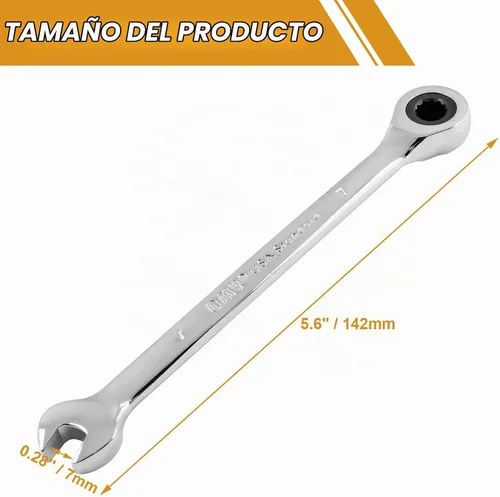 Vista 5 de Llave de trinquete de 0.276 in, 2