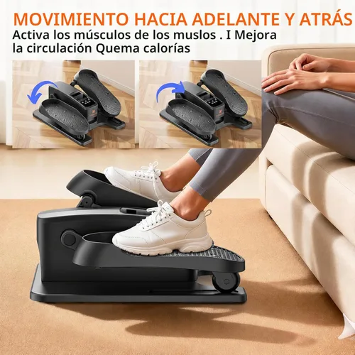 Vista 2 de Máquina elíptica de ejercicio debajo del escritorio, ejercitador de pedal sentado silencioso para personas mayores, ejercitador elíptico de piernas