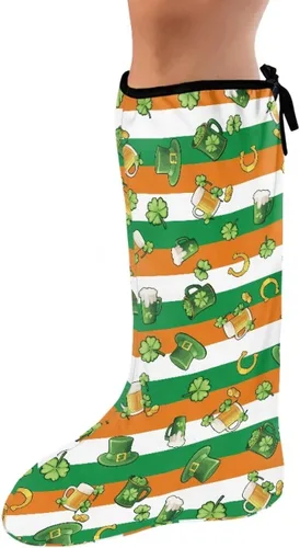 Vista 39 de Funda de fundición de pierna verde para pie de gato negro, funda decorativa para patas, regalo del día de San Patricio, debajo de la rodilla, manga