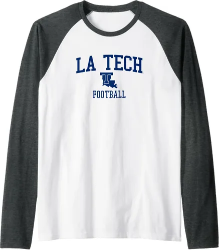 Vista 13 de Louisiana Tech Bulldogs Football Raglan Baseball Tee