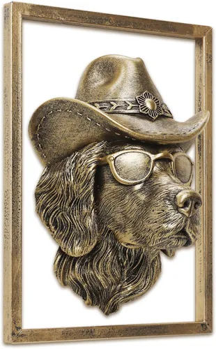 Vista 14 de Newinhome Paquete de 5 cabezas de animales para decoración de pared (marco de metal de regalo), esculturas de animales de resina, decoración