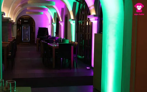 Vista 6 de Ape Labs Maxi Juego de 2 luces verticales inteligentes profesionales de fabricación alemana, 45 vatios RGBW LED Par, funciona con pilas con DMX