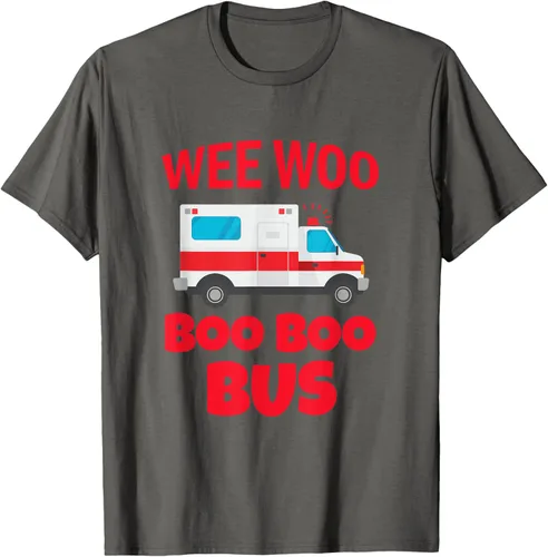 Vista 66 de Wee Woo Boo Boo Bus First Responder - Camiseta divertida de ambulancia, Negro, S