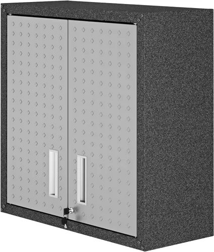 Vista 6 de Manhattan Comfort Fortress - Armario de almacenamiento flotante para garaje, negro/gris