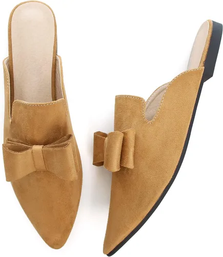 Vista 4 de mocasines para mujer con lazo, mocasines con punta puntiaguda, de verano, zapatos planos sin cordones
