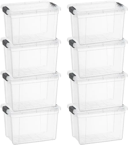 Vista 23 de Superio Mini contenedor de almacenamiento de plástico para crayón, suministros de arte y estuche de costura, organizador pequeño apilable