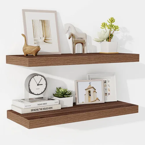 Vista 32 de Fun Memories Estantes flotantes – Estante de pared de 9.3 pulgadas de profundidad para decoración y almacenamiento – Estantería de exhibición