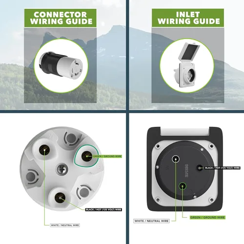 Vista 4 de Leisure Cords - Cable de alimentación de 30 amperios, entrada de cable de alimentación marina, conector de bloqueo giratorio hembra, kit de arranque