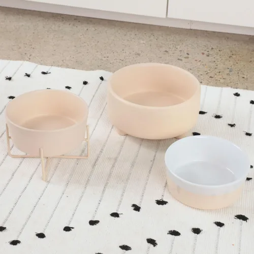 Vista 6 de Waggo Uplift - Tazón de cerámica para perros para razas pequeñas, medianas y grandes, pesado y duradero, para alimentos y agua, apto para Crema