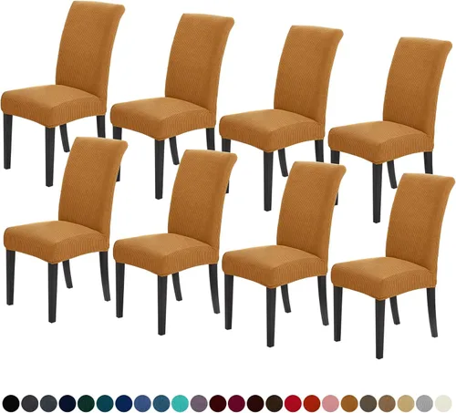 Vista 64 de Joccun - Juego de 2 fundas para sillas de comedor, fundas elásticas para sillas de comedor, fundas de asiento para sillas de comedor, funda de Negro