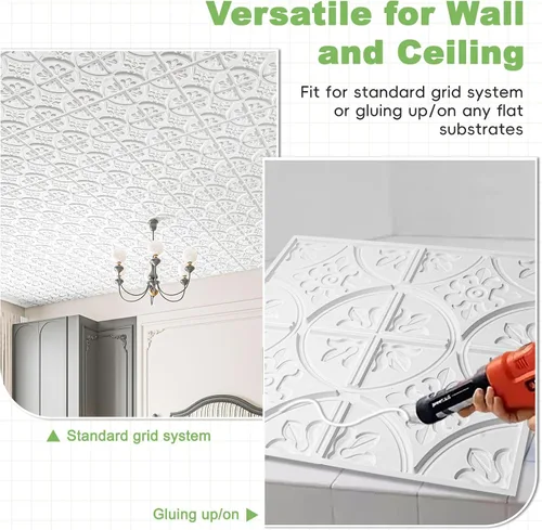 Vista 5 de Art3d Panel de pared tradicional, blanco, paquete de 12 unidades (12 piezas)