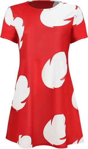 Vista 9 de Deerose Kids Summer Short Sleeve Dresses Hawaiian Tshirt Sundress 3-14 Years Coconut trees
