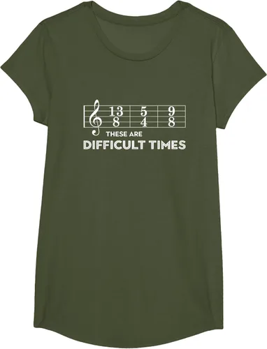 Vista 100 de Musician - Camiseta con texto en inglés "These are Difficult Times", talla S
