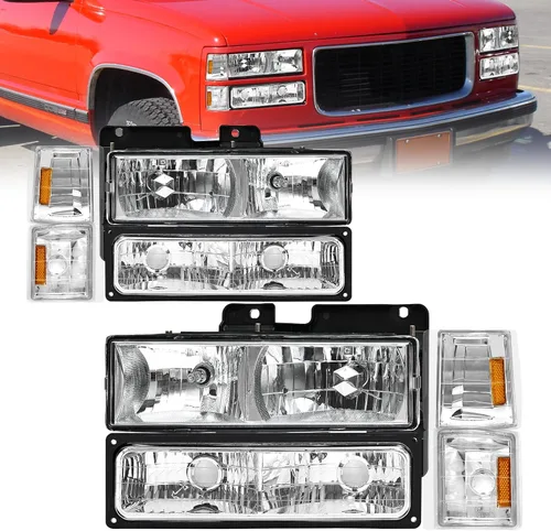 Vista 12 de AS Conjunto de faros delanteros compatible con 2007 2008 2009 2010 2011 2012 2013 2014 Sierra/07-13 GMC Sierra 1500/07-14 GMC Sierra 1500HD 2500HD
