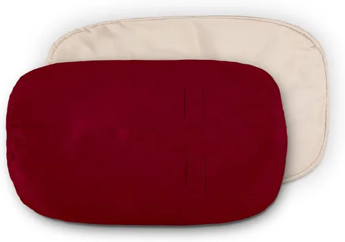 Vista 27 de Lumaland Funda exterior de microgamuza de lujo para puffs, lavable a máquina, funda para puf de 3 pies con incrustaciones en funda negra e
