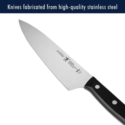 Vista 4 de HENCKELS Dynamic Razor-Sharp - Juego de cuchillos de 12 piezas, cuchillo de chef, cuchillo de pan, cuchillo de carne, diseño alemán informado por
