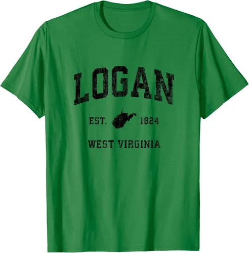 Vista 6 de Logan West Virginia WV - Camiseta deportiva clásica negra, Gris