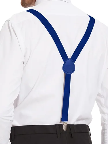 Vista 53 de habibee Color sólido para hombre en forma de Y con clips fuertes tirantes ajustables