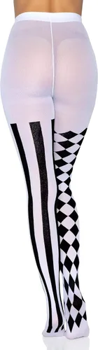 Vista 4 de Leg Avenue Mallas arlequín para mujer color blanconegro talla única BlancoNegro