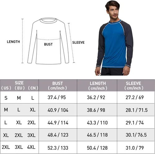 Vista 6 de Arcweg Camisas de manga larga para hombre con protección solar UPF 50+, camisetas de protección solar con protección contra erupciones SPF