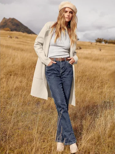 Vista 6 de Caracilia Cárdigan de punto para mujer, de gran tamaño, frente abierto, manga larga, solapa, casual, abrigo de otoño 2023, abrigo elegante