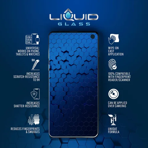 Vista 5 de LIQUID GLASS Protector de pantalla con cobertura de $500 Nano protección resistente a arañazos e inastillables para todos los teléfonos, tabletas