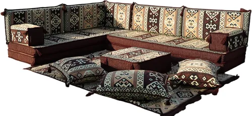 Vista 35 de arabicsofa Juego de Sofá Majlis Árabe de Esquina en Forma de L – Cojín Modular de Piso con Almohadas de Respaldo