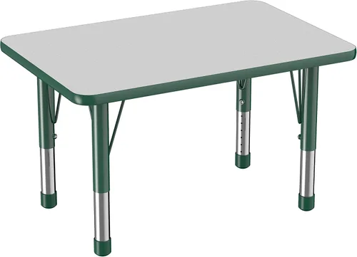 Vista 53 de FDP - Mesa rectangular para actividades escolares y aulas (24 x 36 pulgadas), patas gruesas para niños pequeños, altura ajustable de 15 a 24