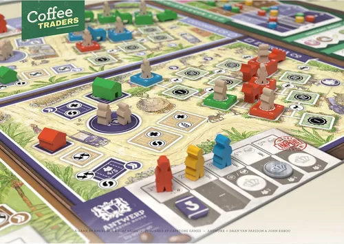 Vista 4 de Capstone Games: Coffee Traders - Juego de mesa de estrategia, 3-5 jugadores, edades 12+, 120 minutos