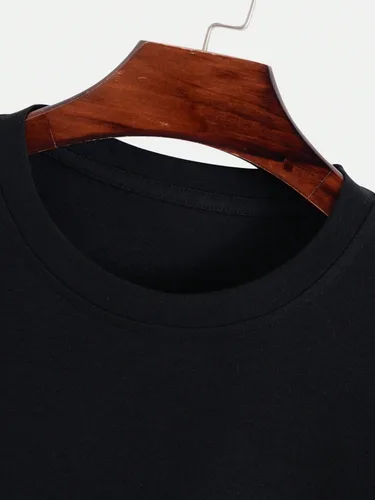 Vista 4 de SOLY HUX Camiseta de manga corta con estampado de letras y bloques de color para hombre