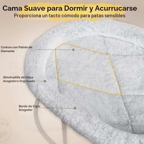 Vista 2 de Zoratoo Hamaca elevada para gatos de interior, cama mullida y cálida para gatos con funda de cama desmontable, cama portátil para mascotas elevada