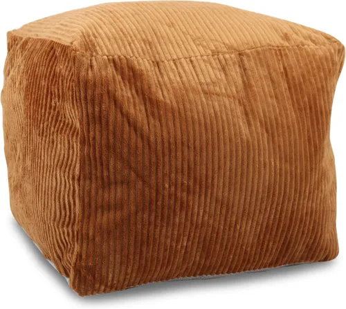 Vista 11 de Sexysamba Solo Funda de Puf Redondo de Pana, 20" x 16" Puf Otomano Decorativo Sin Relleno para Reposapiés, Fundas de Puf de Piso Lavables para Silla