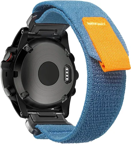 Vista 12 de Compatible con Garmin, Banda Deportiva de Nylon de Bucle de Montaña para fēnix/Forerunner/Approach/MARQ/quatix/Serie D2, Banda de Reemplazo Negro