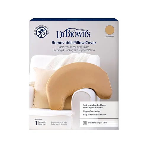 Vista 6 de Dr. Brown's Always Ready - Almohada de lactancia beige suave + funda beige suave - Juego de 2 piezas