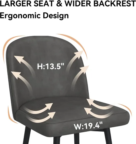 Vista 2 de Taburetes de bar giratorios de altura de mostrador, 26 pulgadas de altura del asiento, juego de 2, gris retro Modern Leather Upholstered Barstools