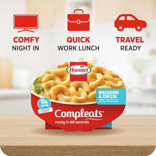 Vista 5 de HORMEL COMPLEATS Bandeja para microondas de macarrones y queso, 7.5 onzas (paquete de 7)